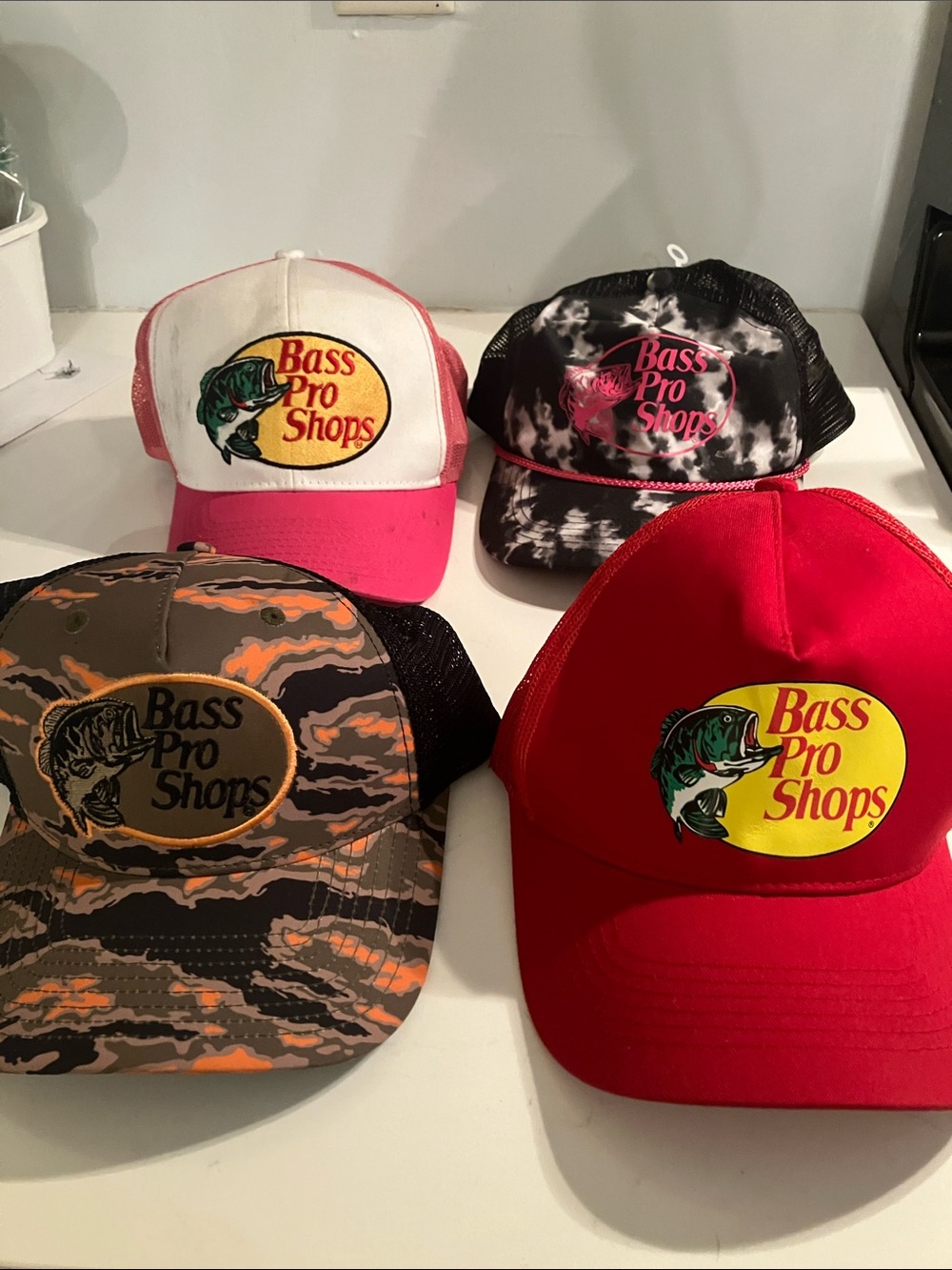 Bass Pro Shops Women or Men 4 Patch Trucker Hats